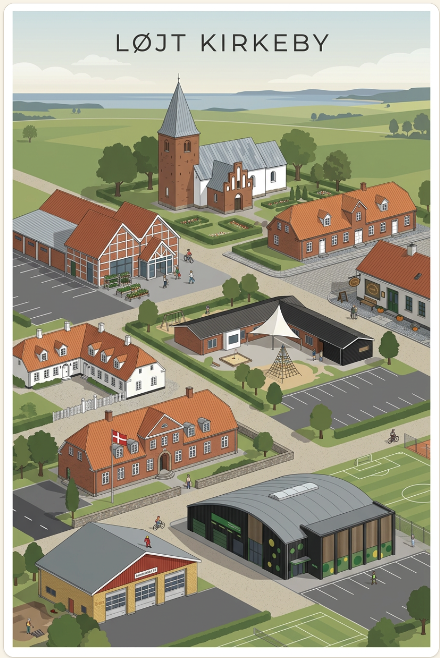 Eksempel: håndtegnet plakat fra Løjt Kirkeby